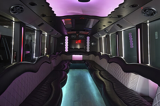 inside a limo bus